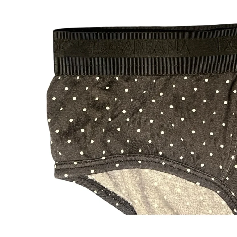 Dolce & Gabbana Polka Dot‎ Logo Waist Briefs Designer Underwear Size L